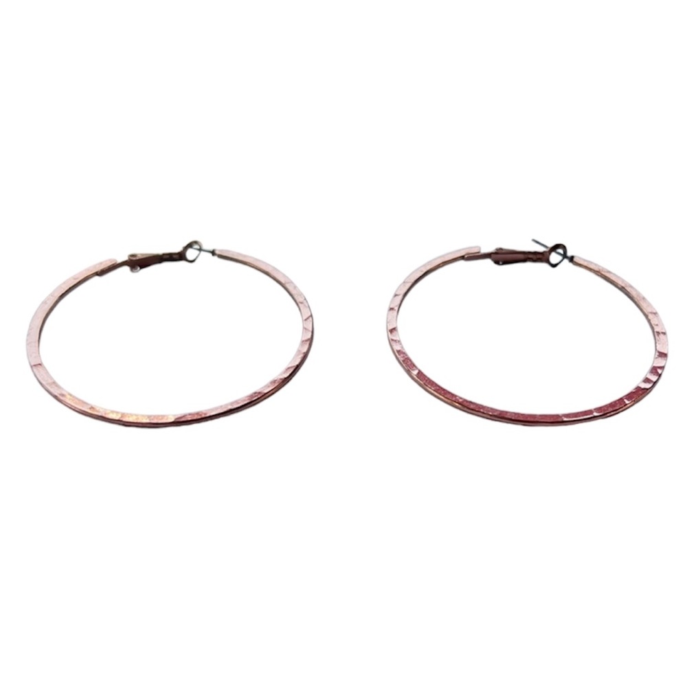 Rose gold hoop, earrings with clasp back
